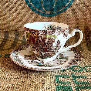 Vintage Heritage Hall Colonial Overhang Teacup & Saucer